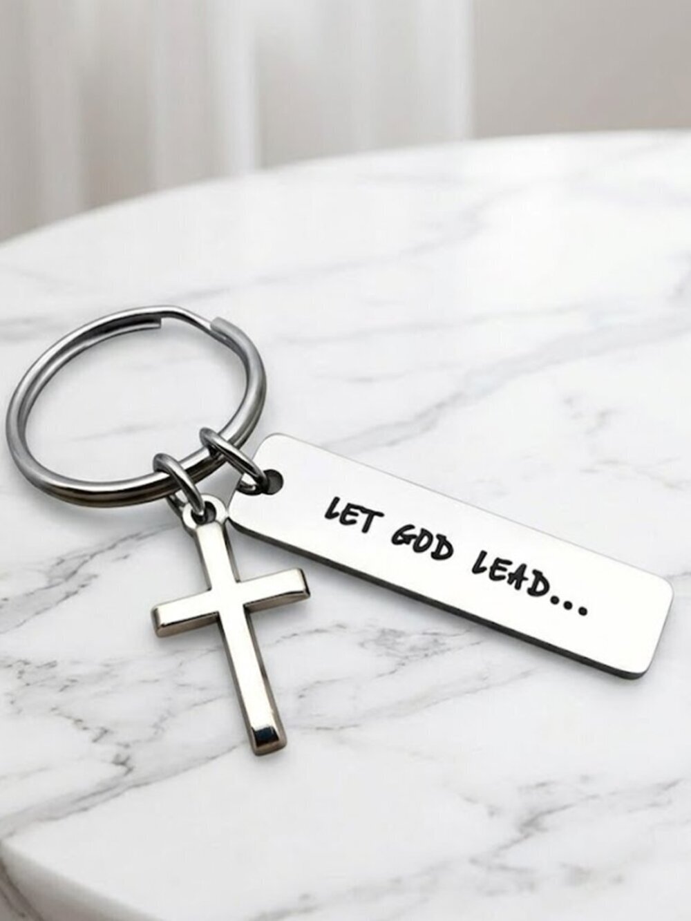 Let God Lead Faith Keychain - Brand New